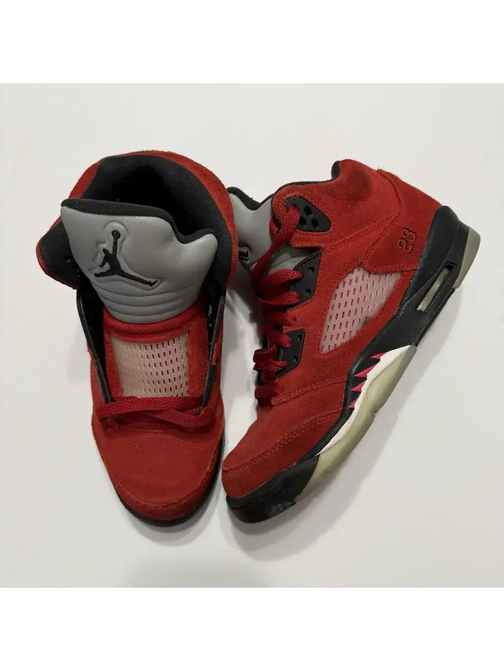 Nike Air Jordan 5 Retro Raging Bull Red Suede GS Shoes 440888-600 Size 6 - Picture 2 of 8